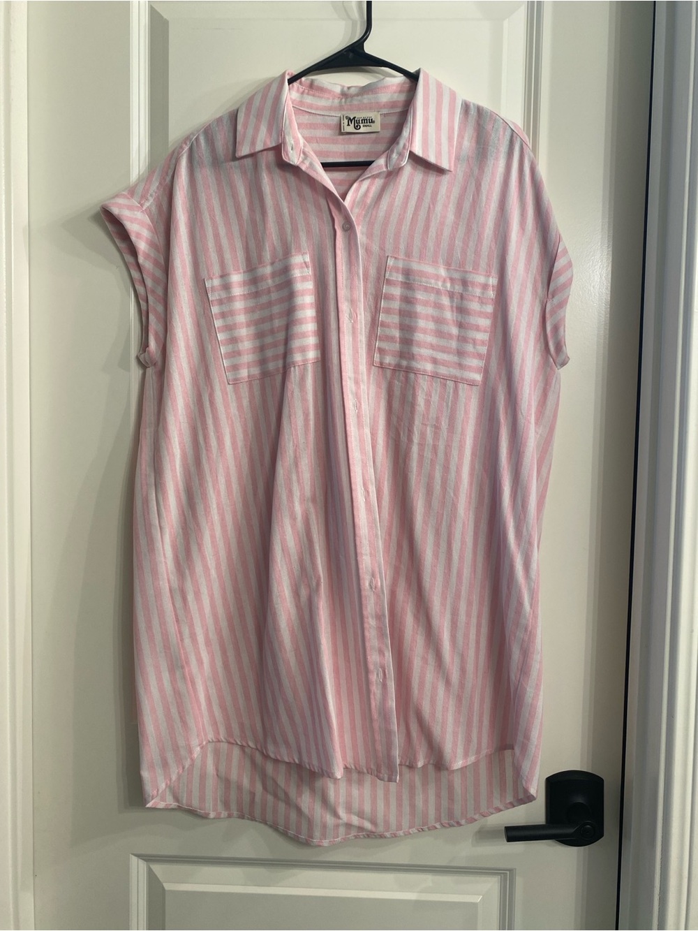 Show Me Your Mumu Pink and White Vertical Stripe Top